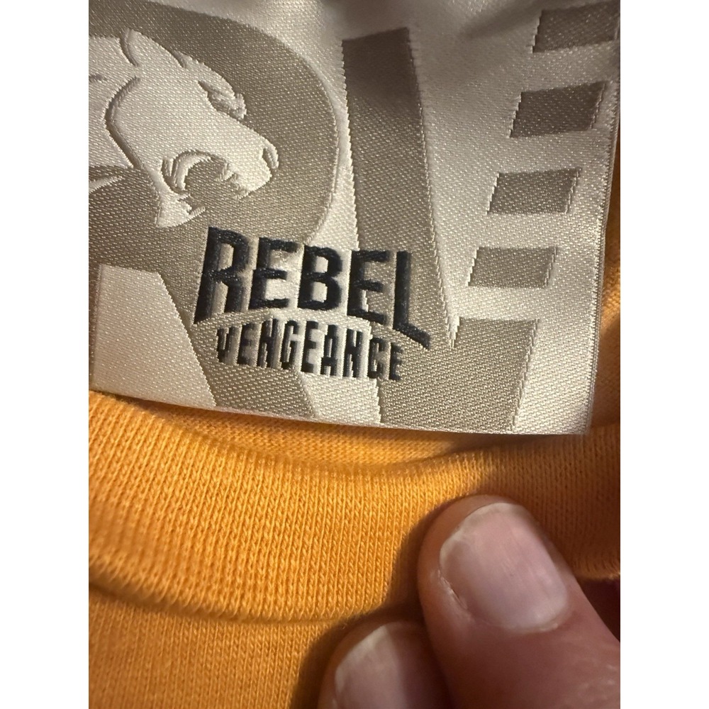 Rebel Vengeance Biere Tee Shirt Yellow Orange‎ Small NWT - Picture 4 of 8